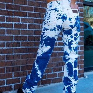 Vintage Wrangler Bleach Splatter Tie Dye Denim High Rise Western Hippie Jeans